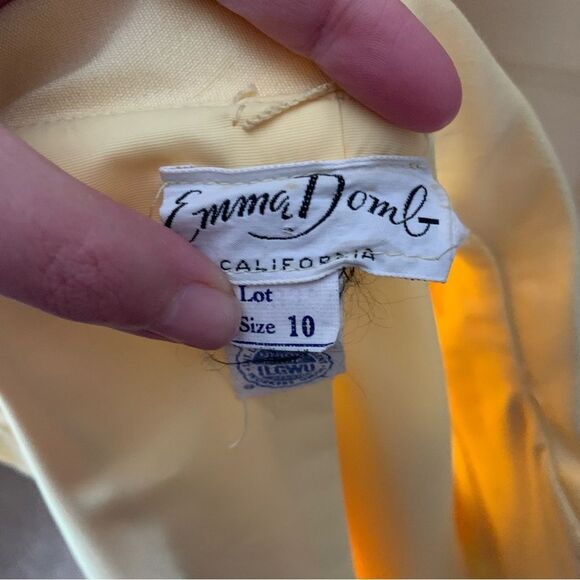 Vintage 1960s Emma Domb California Pastel Butter Yellow Dress & Jacket Size 8 - Picture 5 of 9